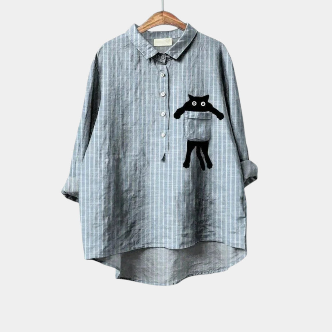 Violetta | Blusa de gato con rayas finas