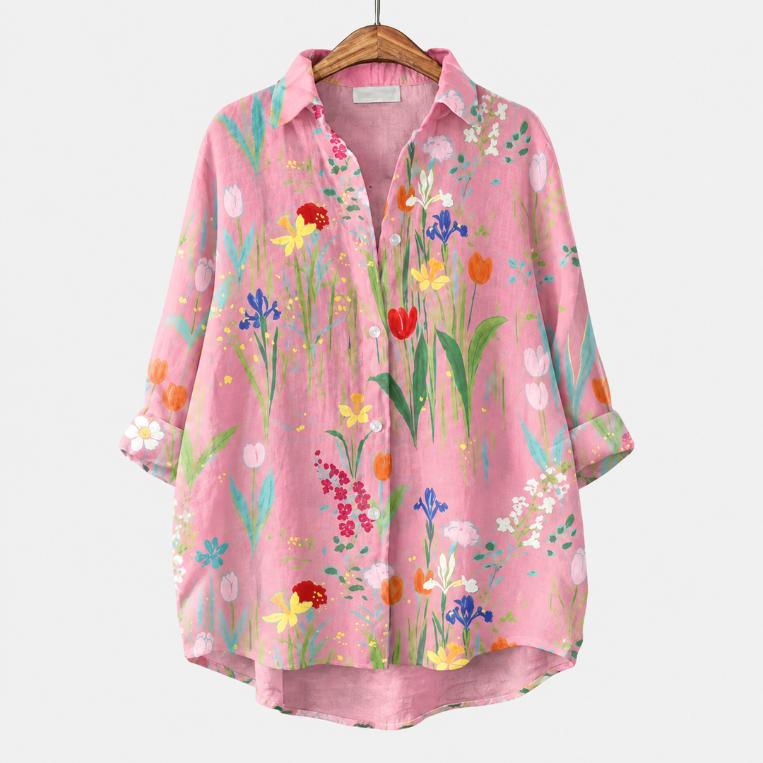 Clara | Blusa de flores silvestres en rosa