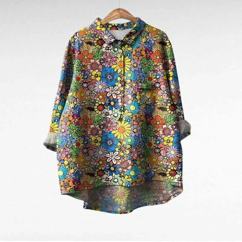 Aurelia | Blusa con estampado retro de margaritas