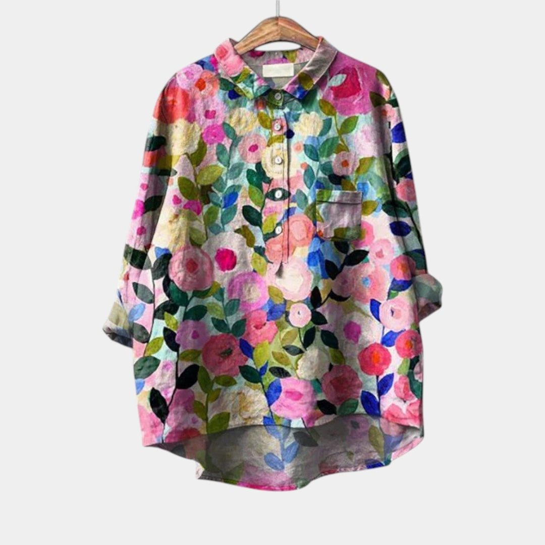 Claire | Blusa floral de estilo pictórico