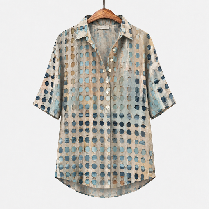 Melody | Blusa de manga corta con estampado abstracto de puntos