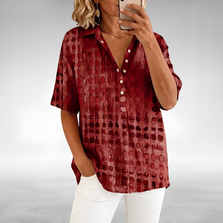 Melody | Blusa de manga corta con estampado abstracto de puntos