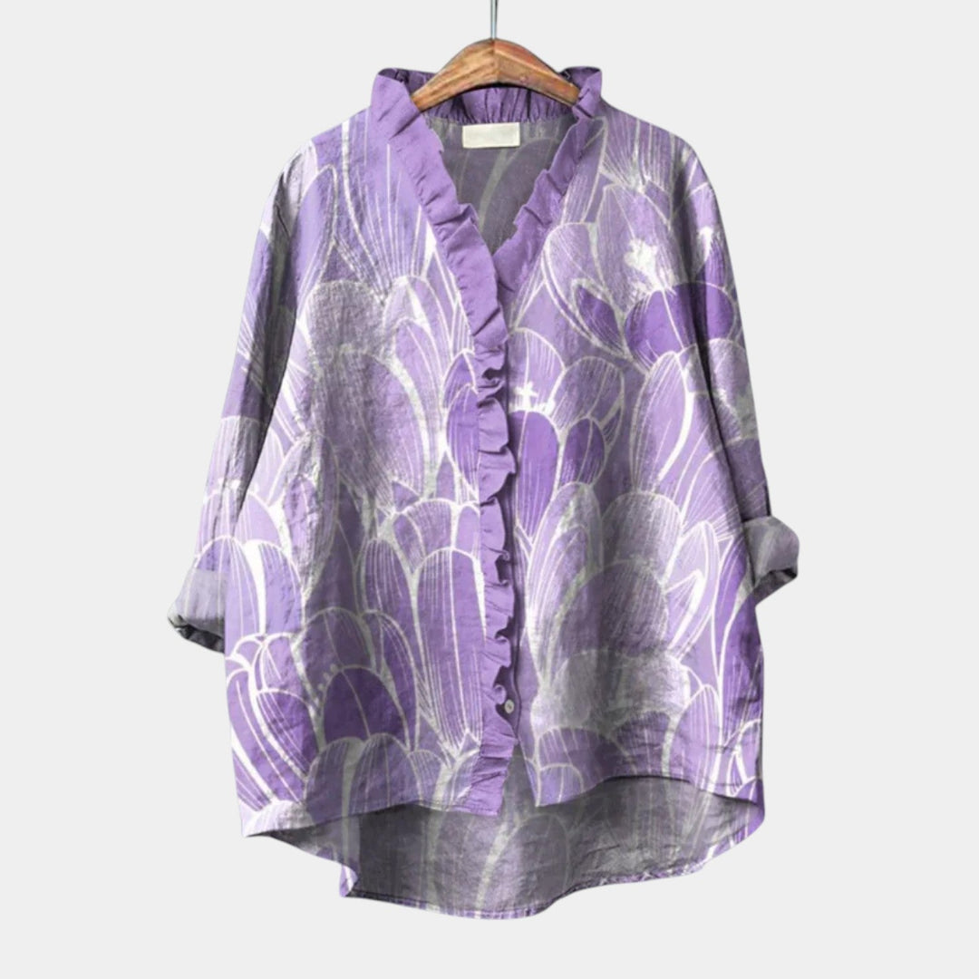 Elaine | Blusa de magnolias en lila