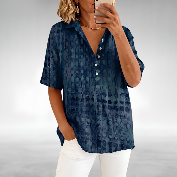 Melody | Blusa de manga corta con estampado abstracto de puntos