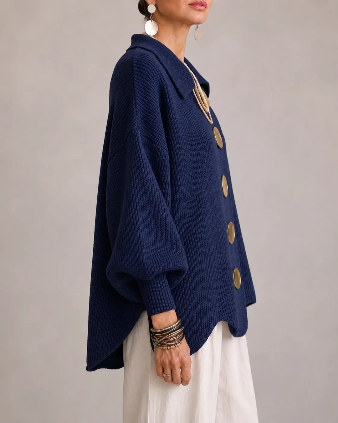 Elara | Cárdigan Oversize de Punto con Botones