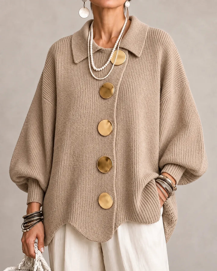Elara | Cárdigan Oversize de Punto con Botones