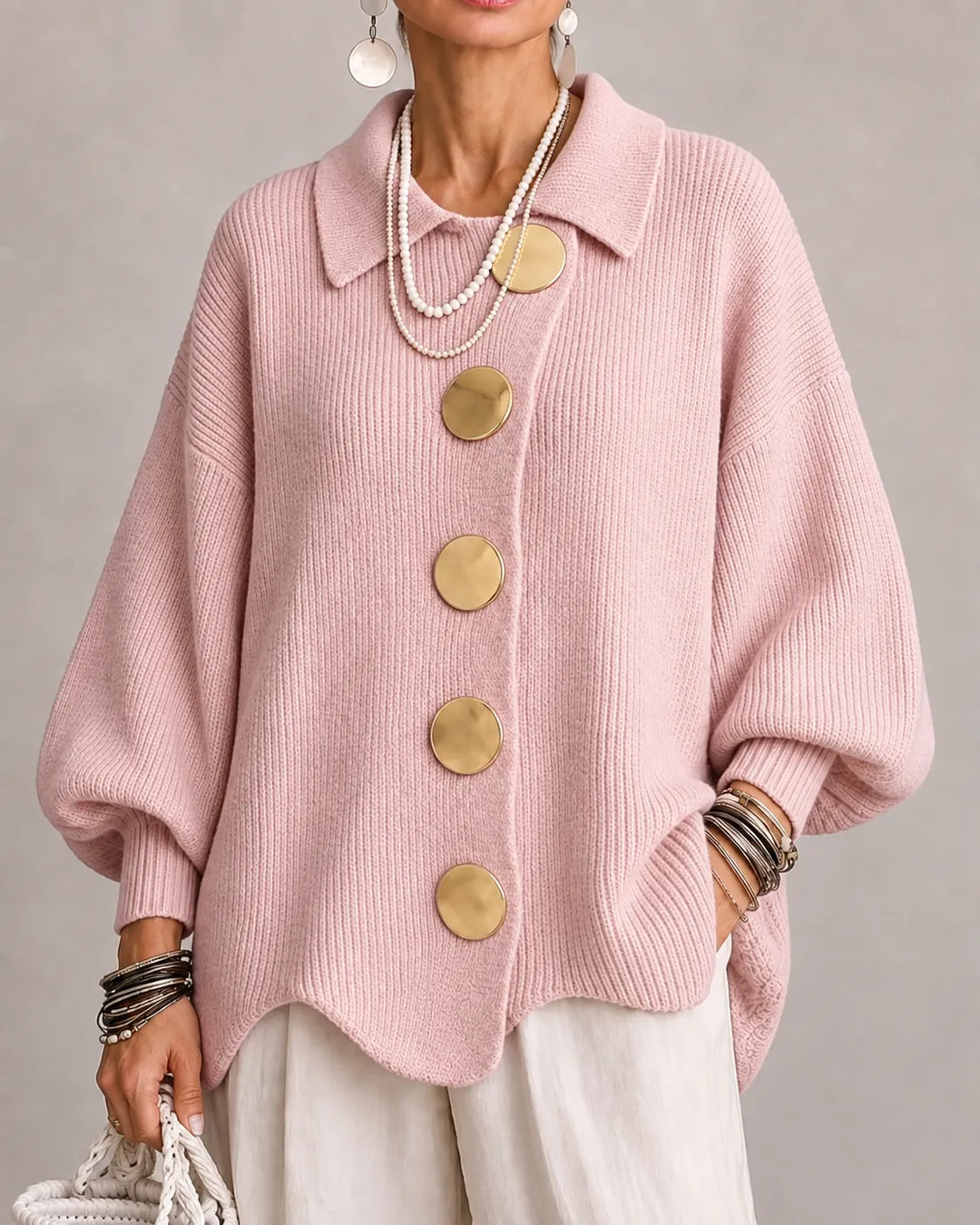 Elara | Cárdigan Oversize de Punto con Botones