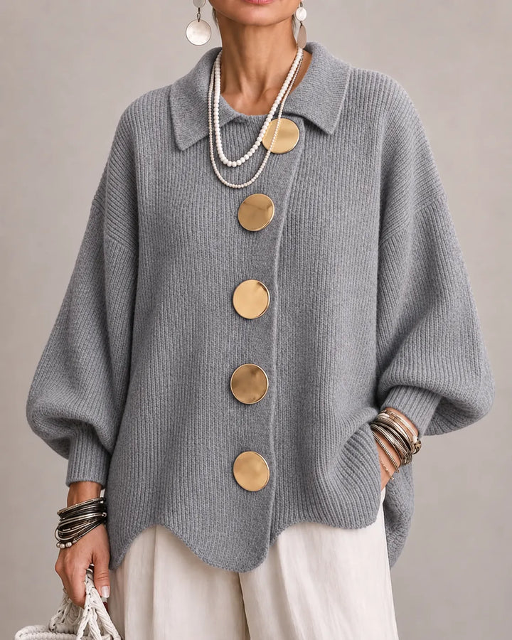 Elara | Cárdigan Oversize de Punto con Botones