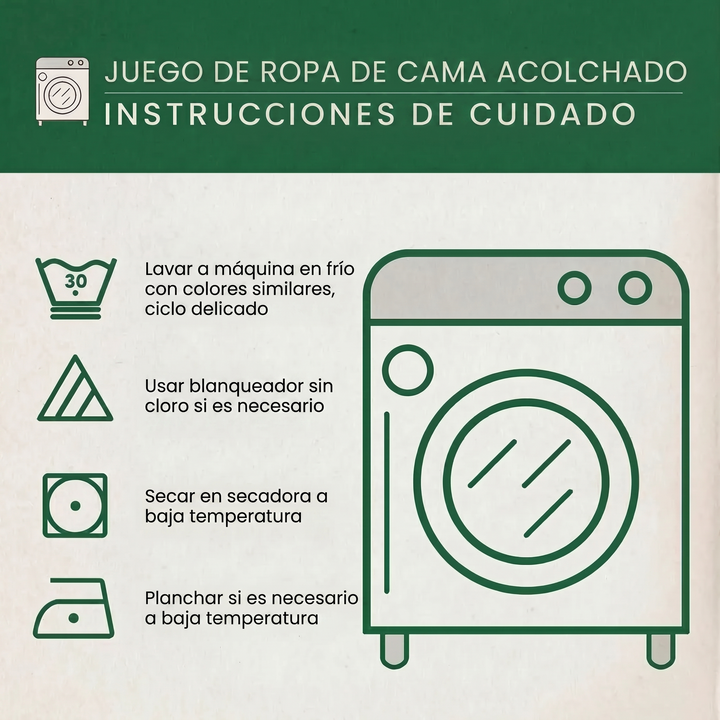 Juego de cama acolchado de 3 piezas - Refugio del Lector