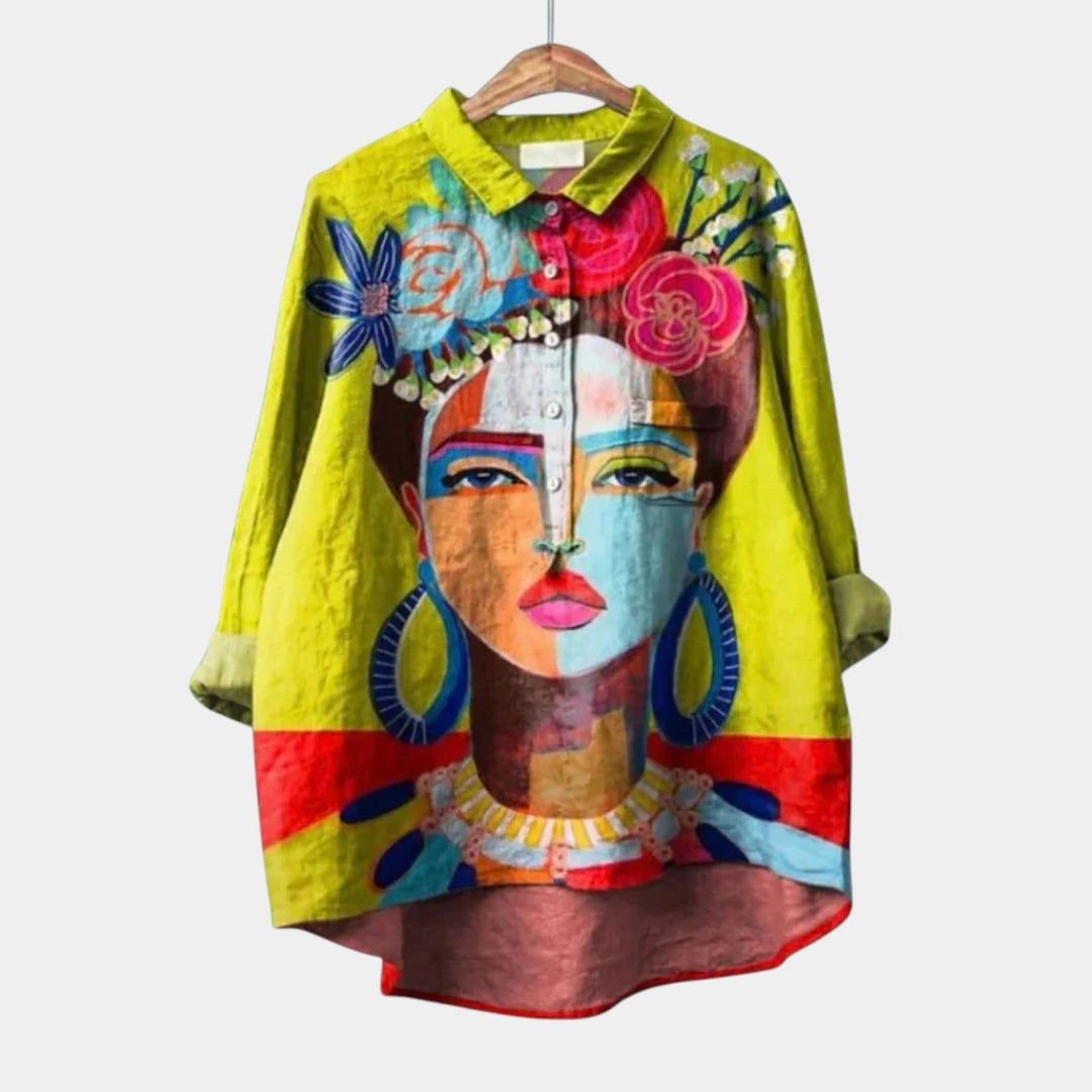 Maribel | Blusa con estampado de retrato
